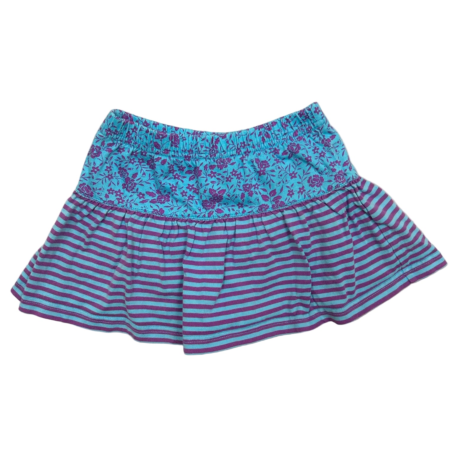 4T Hanna Andersson Purple and Blue Striped Skirt