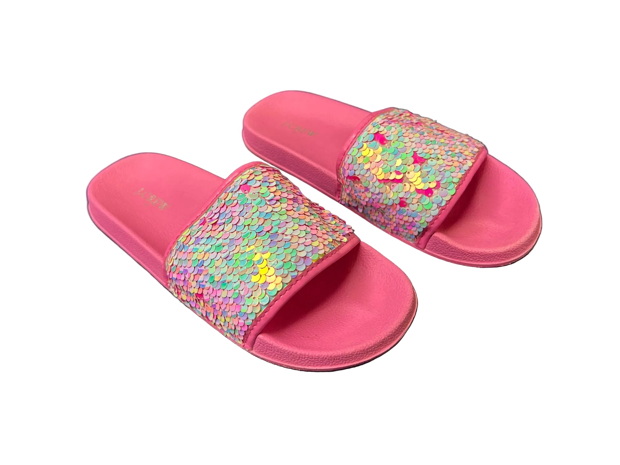 Kid Shoe Size 4 J.Crew Pink Sequin Slides Sandals