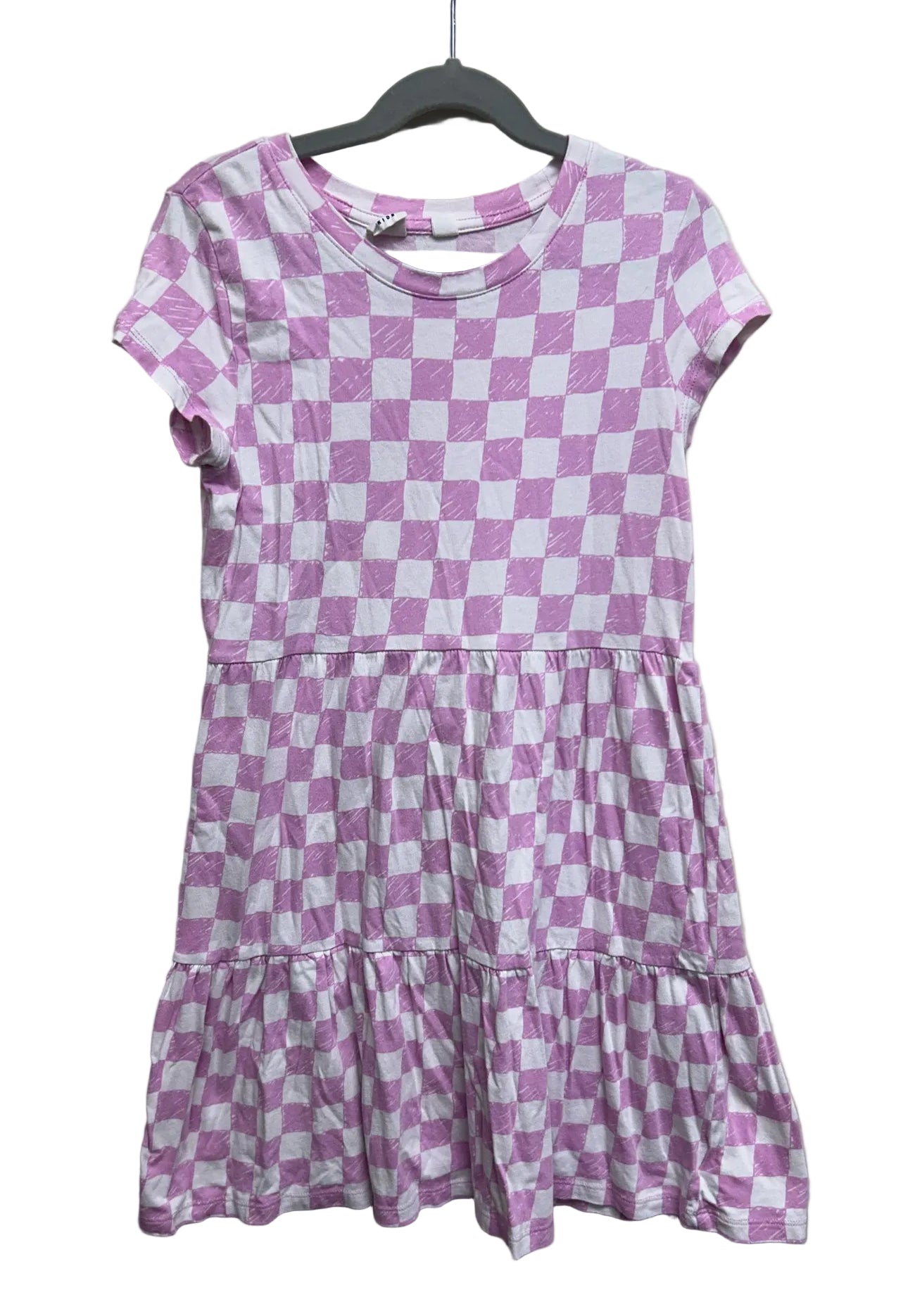 Size (L) 10 Gap Pink Checkered Short-Sleeve Dress