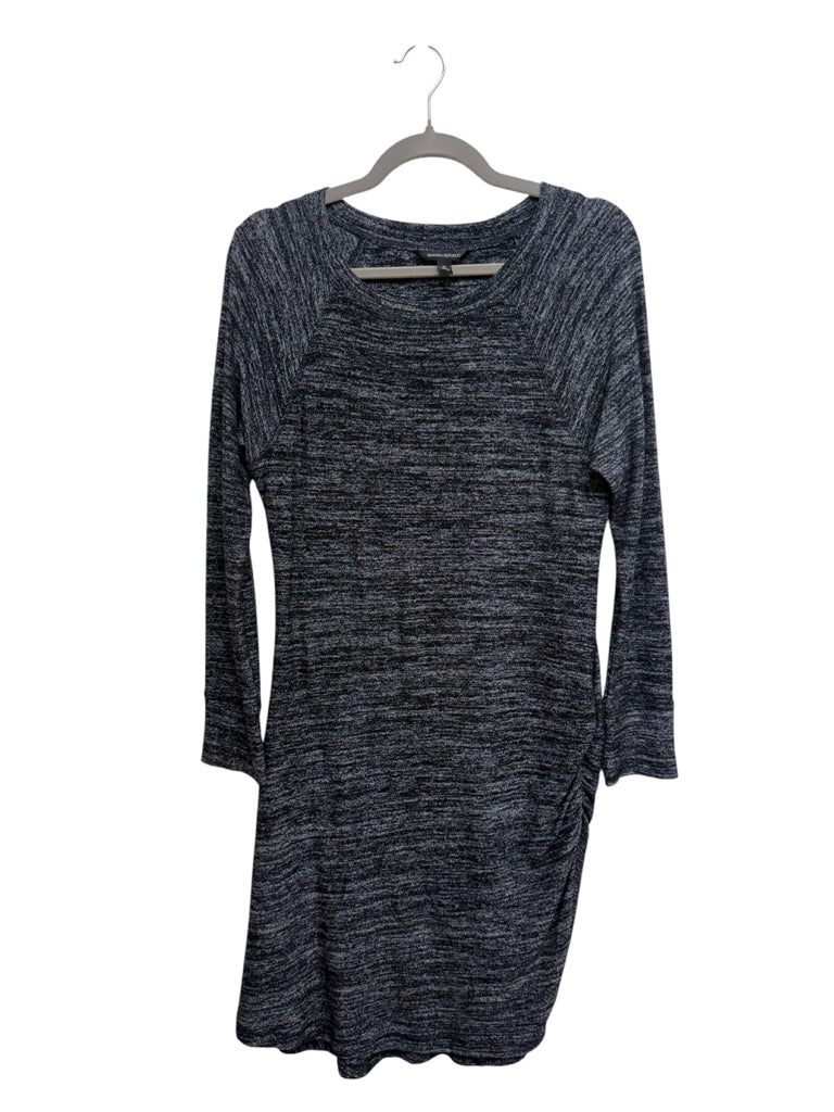 Medium Banana Republic Grey Long-Sleeve Ruched Sweater Dress