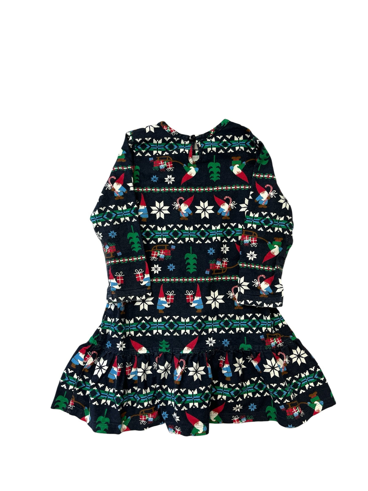 Hanna Andersson Blue Flannel Long Sleeve Christmas Dress Size 5