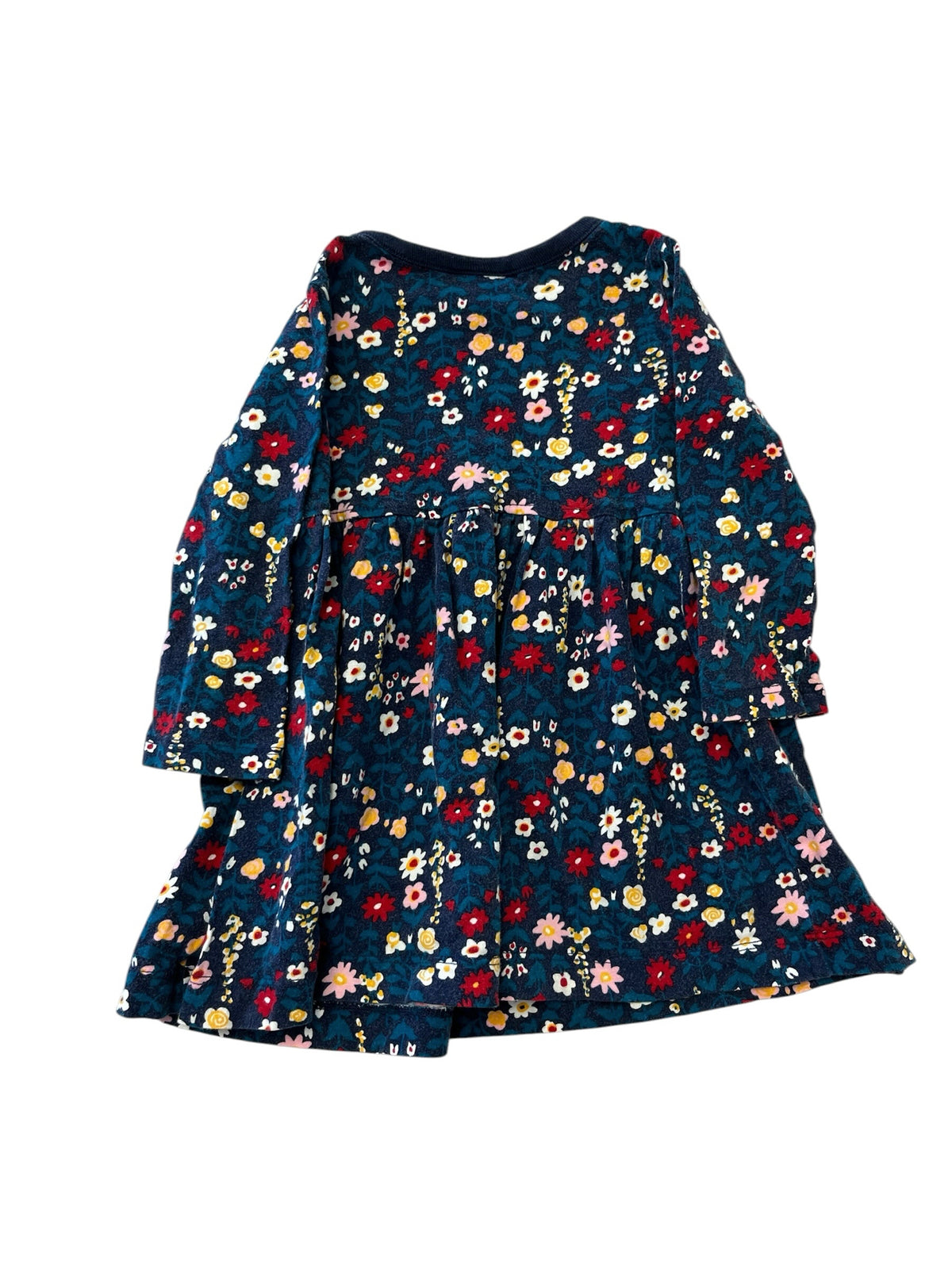 Hanna Andersson Blue Flowered Cotton Dress Size 18-24 Months