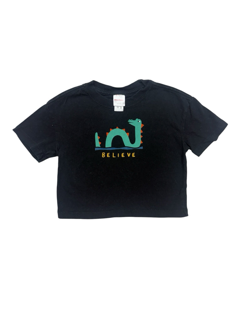 3T Hanna Andersson Black Short-Sleeve Shirt with Sea Monster and "Believe"