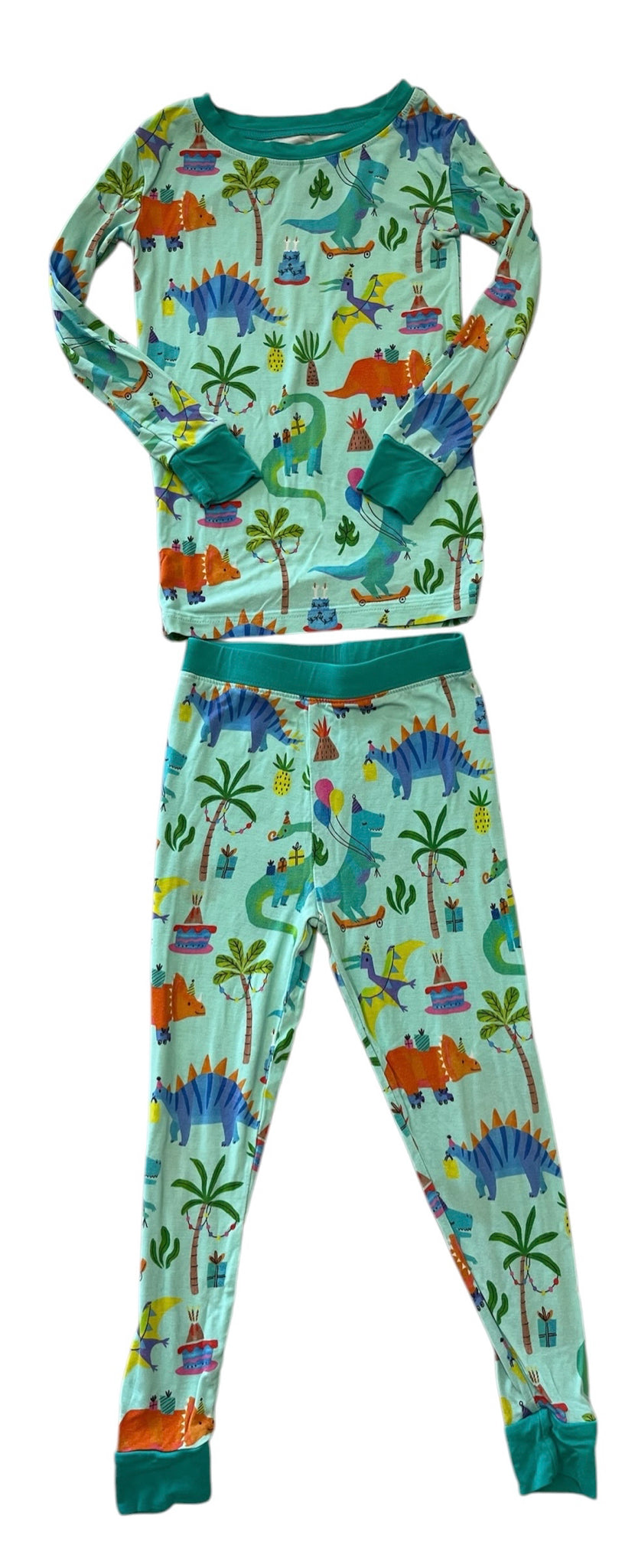 Little Sleepies Green Dinosaur Bamboo Pajamas Size 3T