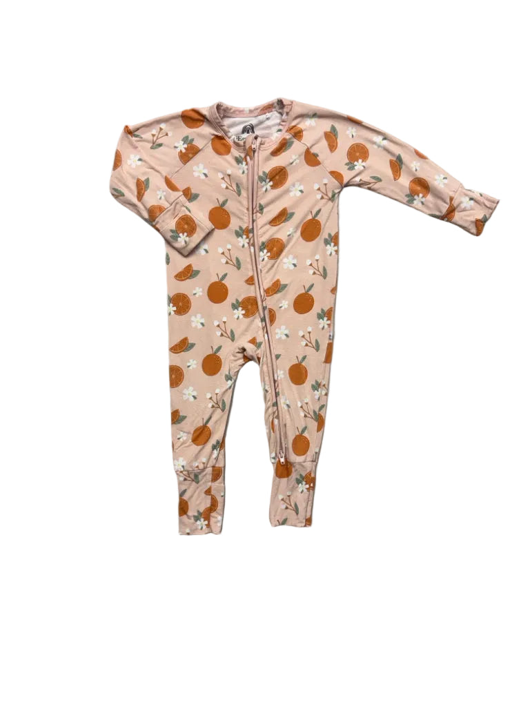 3-6 Months Emerson and Friends Convertible Footie Bamboo Pajamas with Oranges