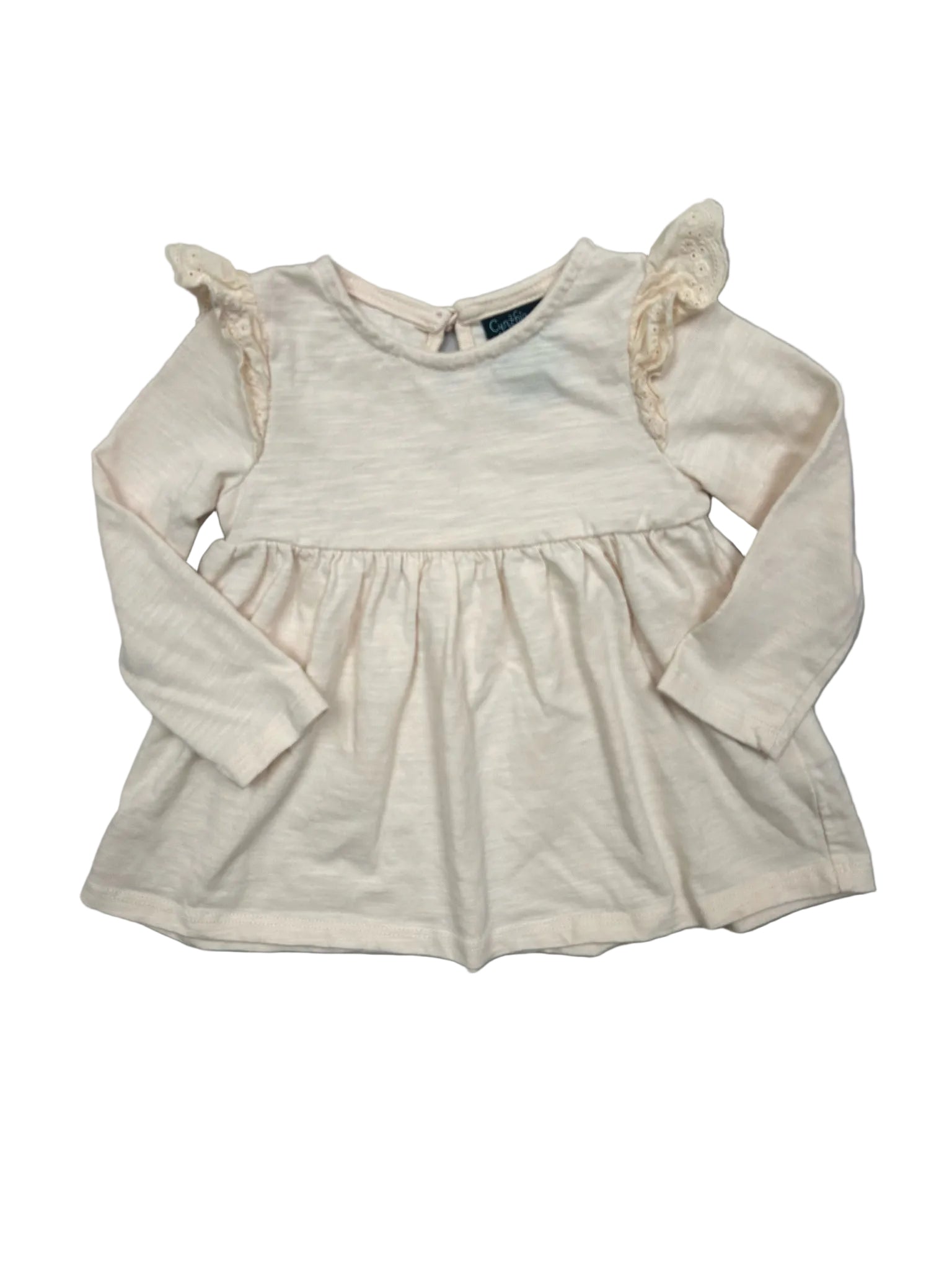 18-24 Months Cynthia Rowley Pink Long-Sleeve Dress with Eyelet Ruffles