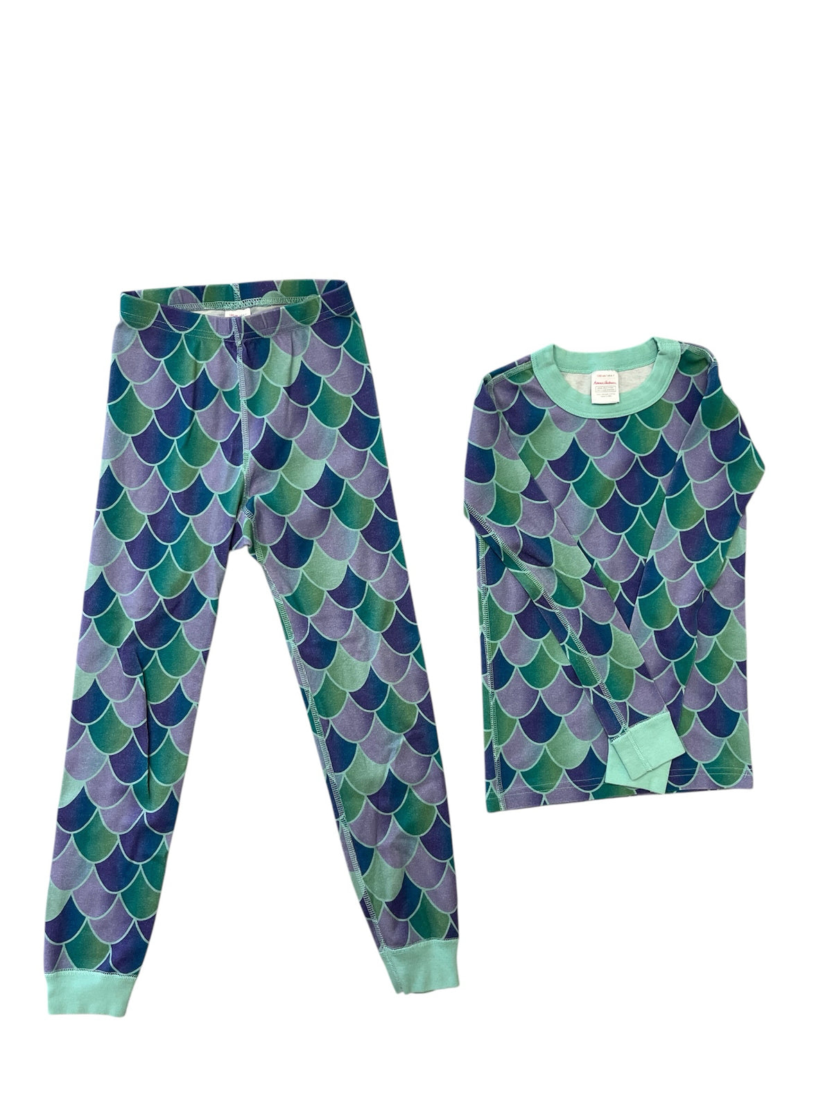 Hanna Andersson Purple Mermaid Two-Piece Cotton Pajamas Size 6-7