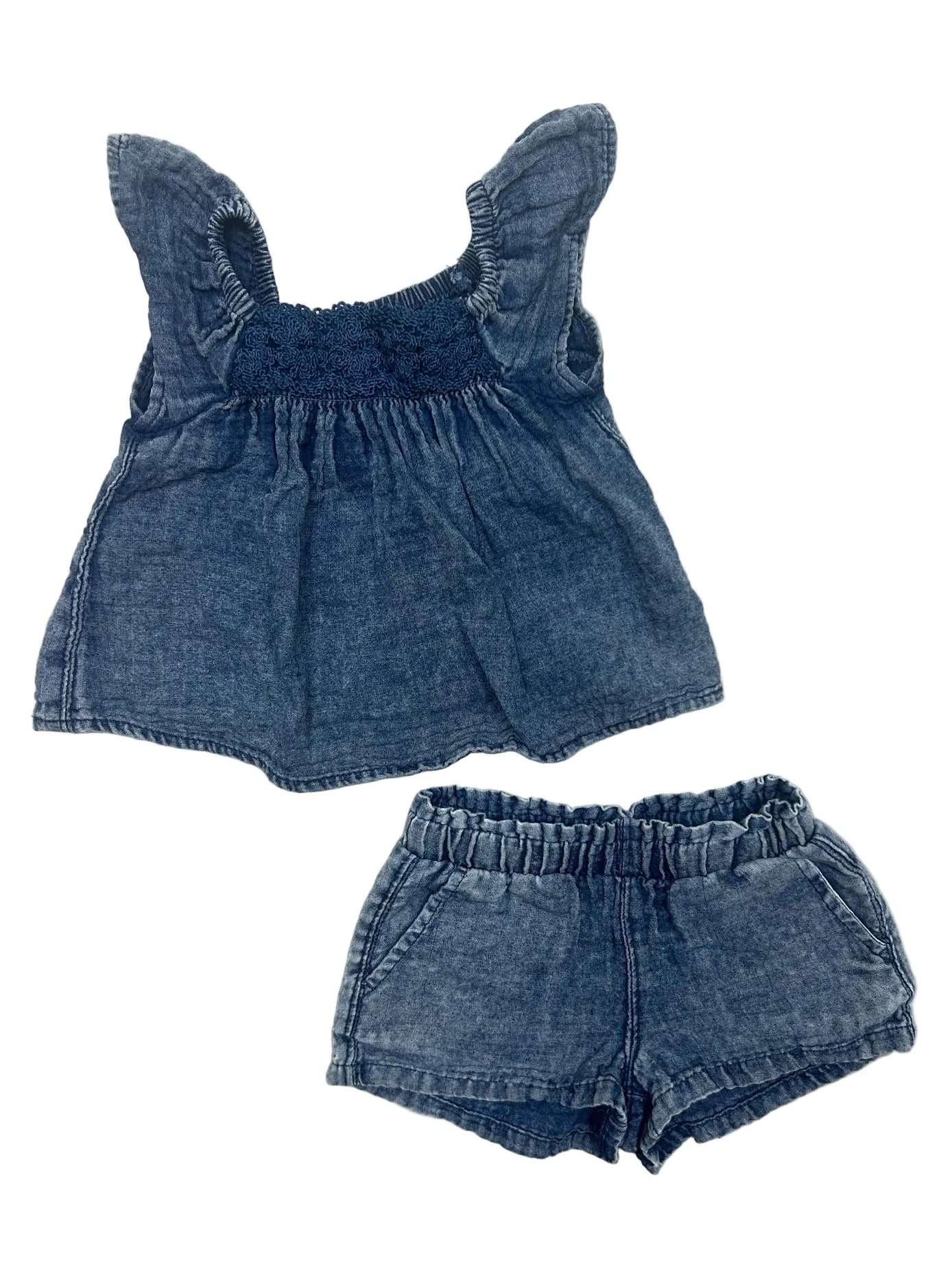 2T Cat & Jack Denim Short-Sleeve Set