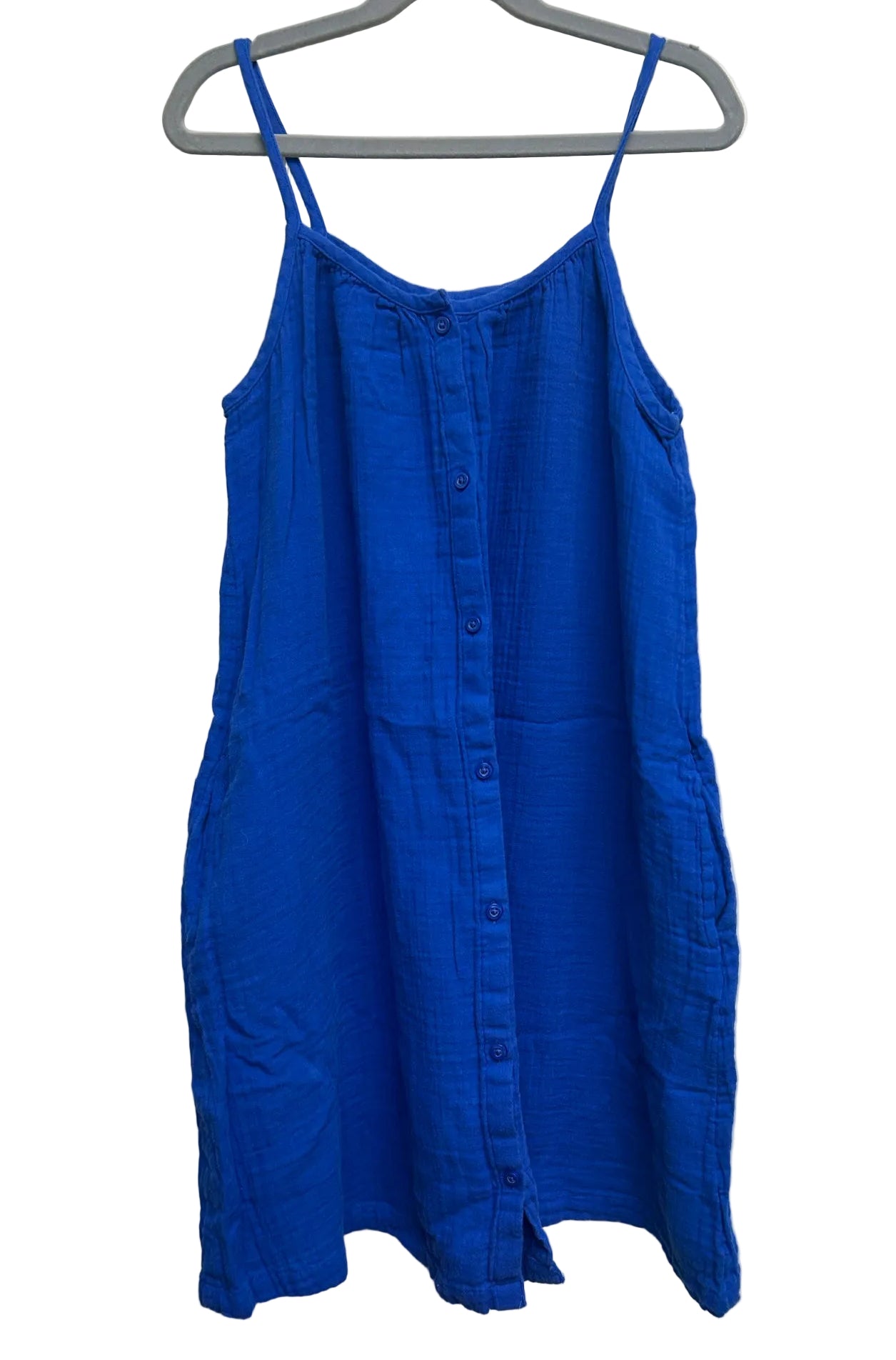 Size XL (12) Gap Blue Sleeveless Cotton Gauze Midi Dress