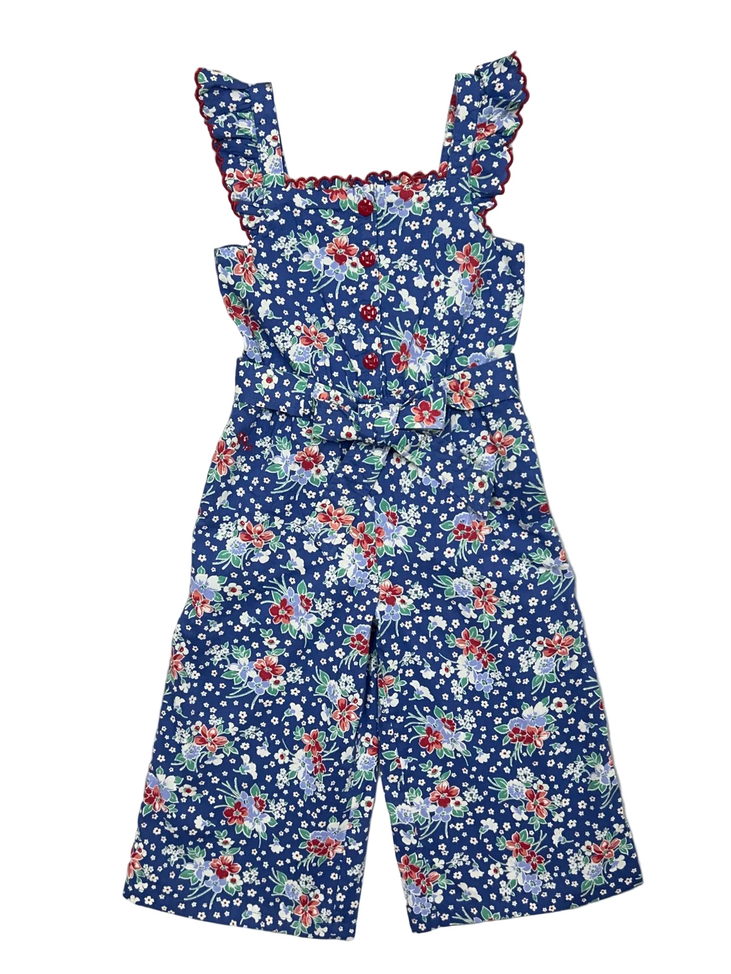 NWT 4T Ralph Lauren Blue Floral Sleeveless Jumpsuit