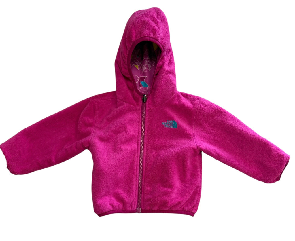 North Face Reversible Pink Fleece Jacket Size 6-12 Months