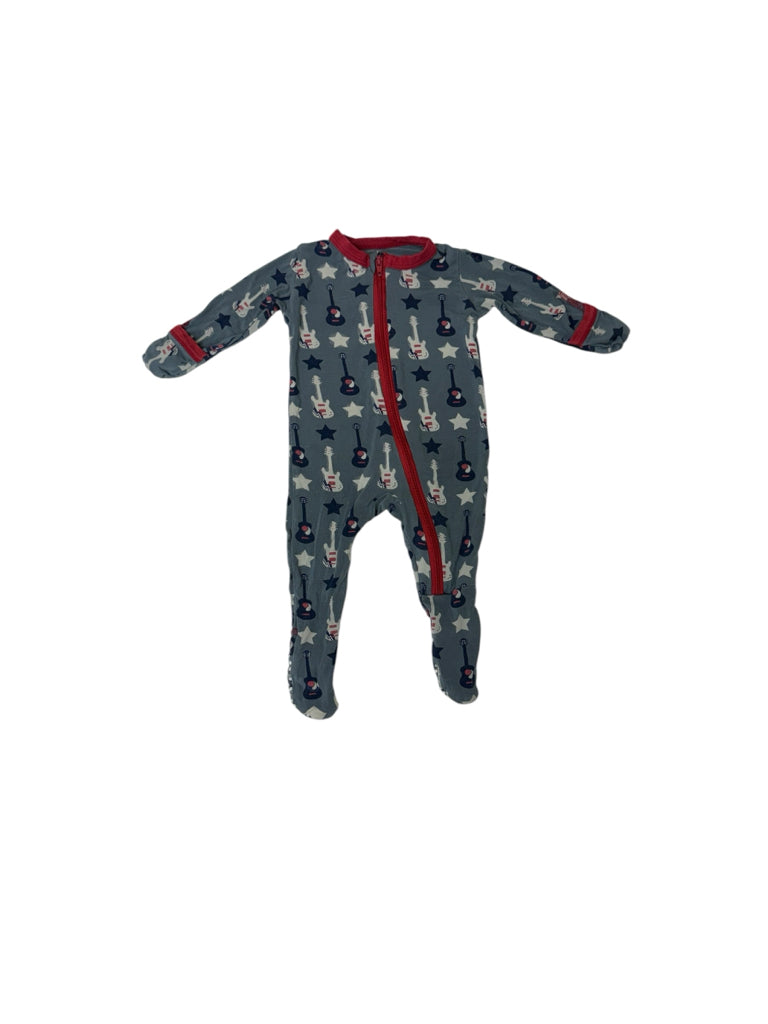 Newborn KicKee Pants Blue Bamboo Pajamas with Guitars