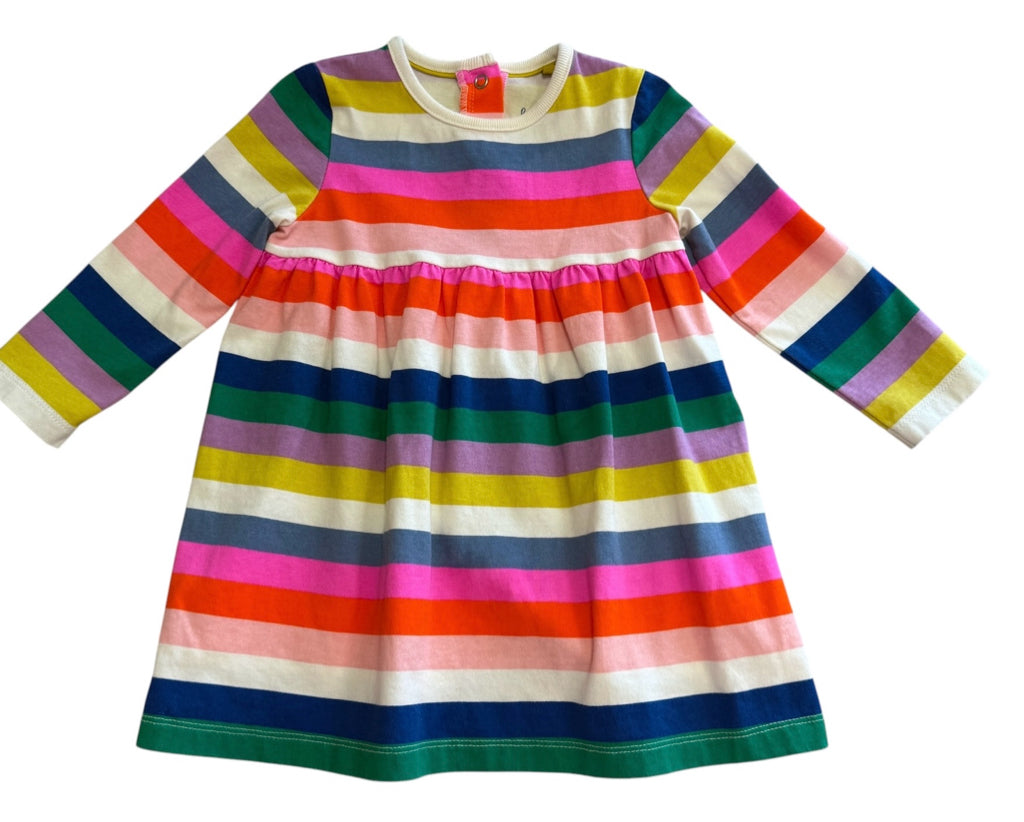 Boden Striped Long-Sleeve Lightweight 100% Cotton Dress Size 12-18 Months