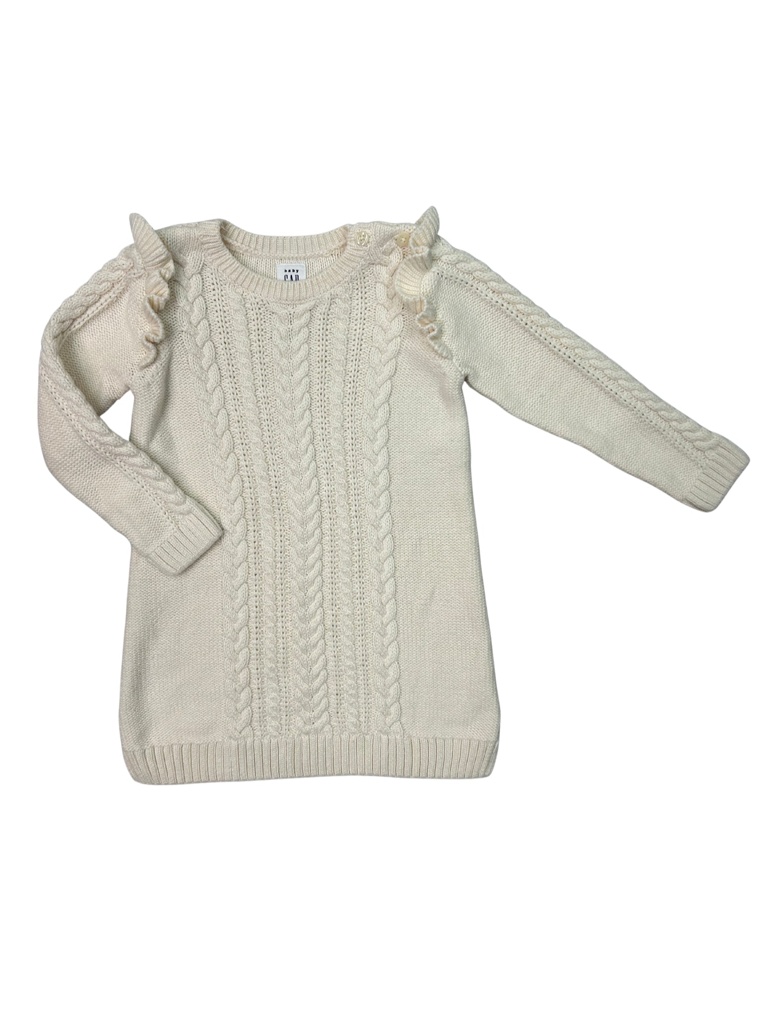 18-24 Months Gap Cream Long-Sleeve Sweater Dress
