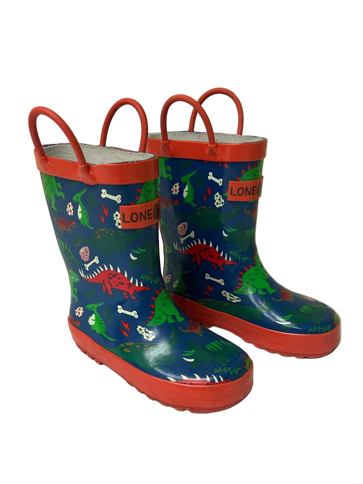 Kid Size 10 Lone Cone Rainboots with Dinosaurs