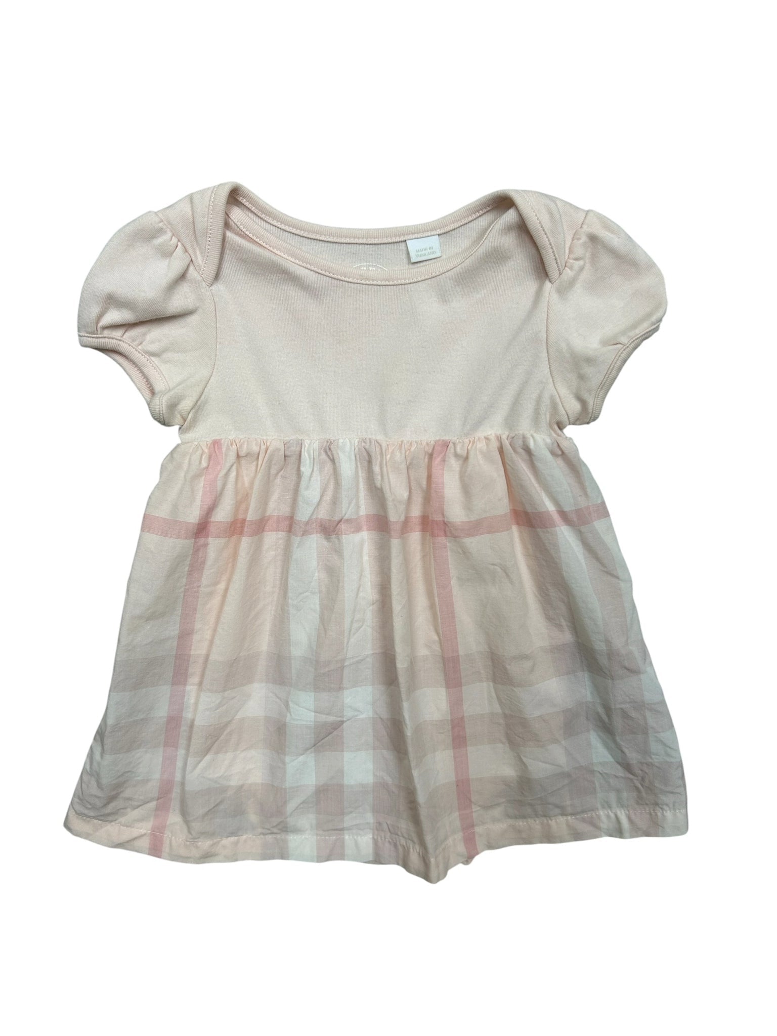 6-9 Months Burberry Pink Short-Sleeve Dress