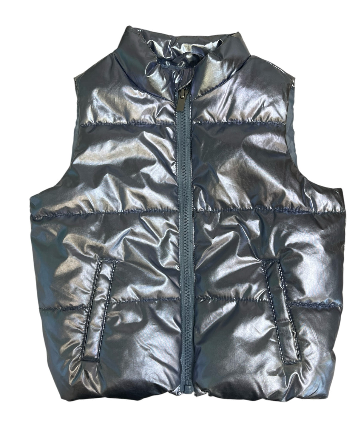 Old Navy Shiny Blue Puffy Vest Size 3T