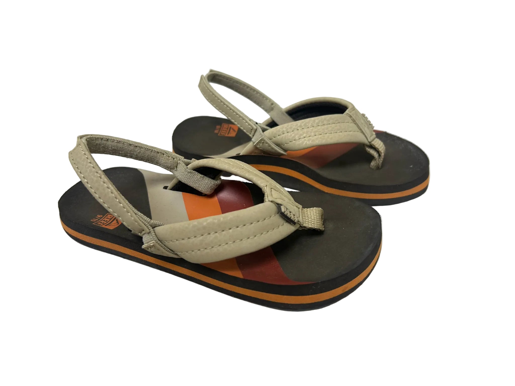 Kid Size 9/10 Reef Brown Flip Flop Sandals w/ Strap