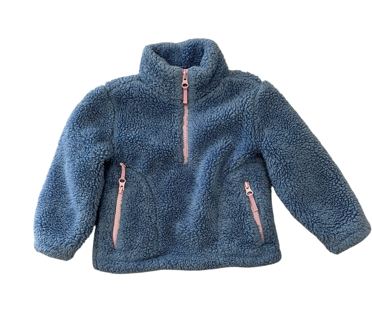 Crew Cuts Blue Sherpa Quarter-Zip Jacket Size 3T