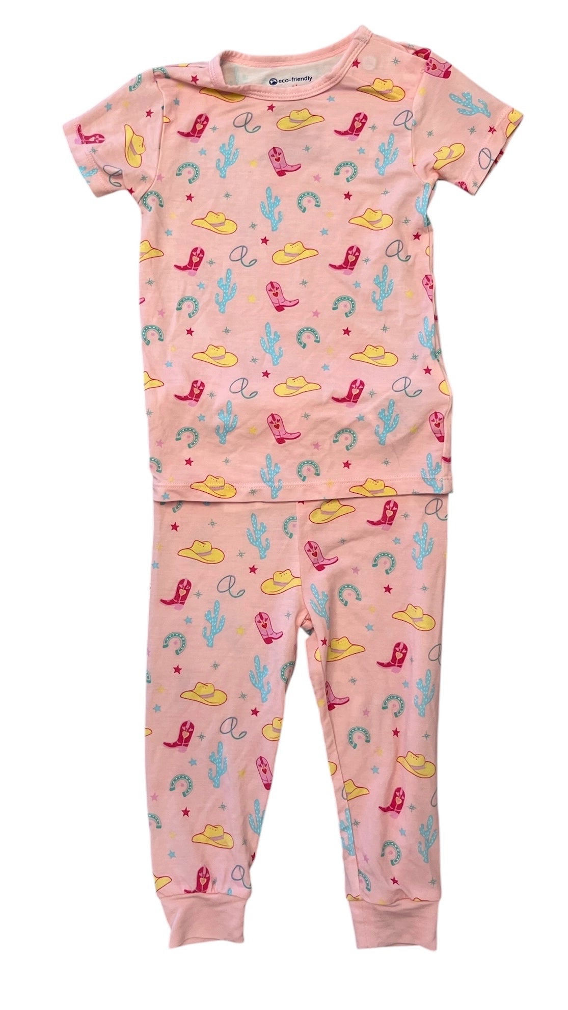 Magnetic Me Pink Cowgirl Two-Piece Modal Cotton Size Pajamas 9-12 Months