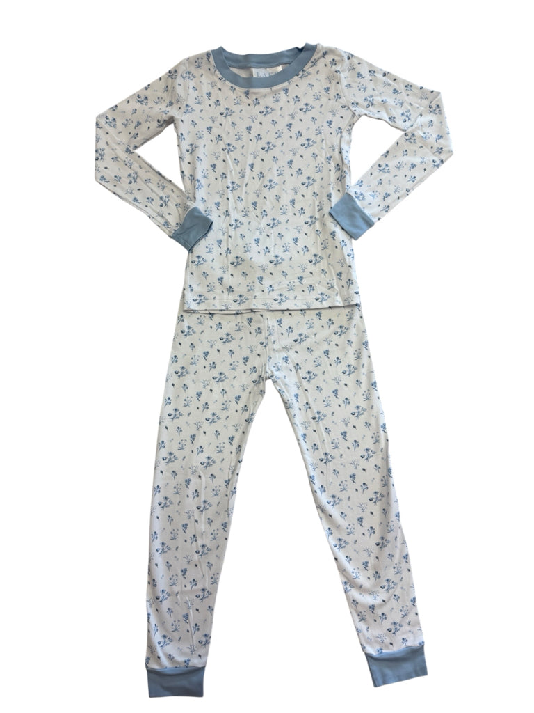 Lake 100% Pima Cotton White with Blue Flowers Pajamas Size 5