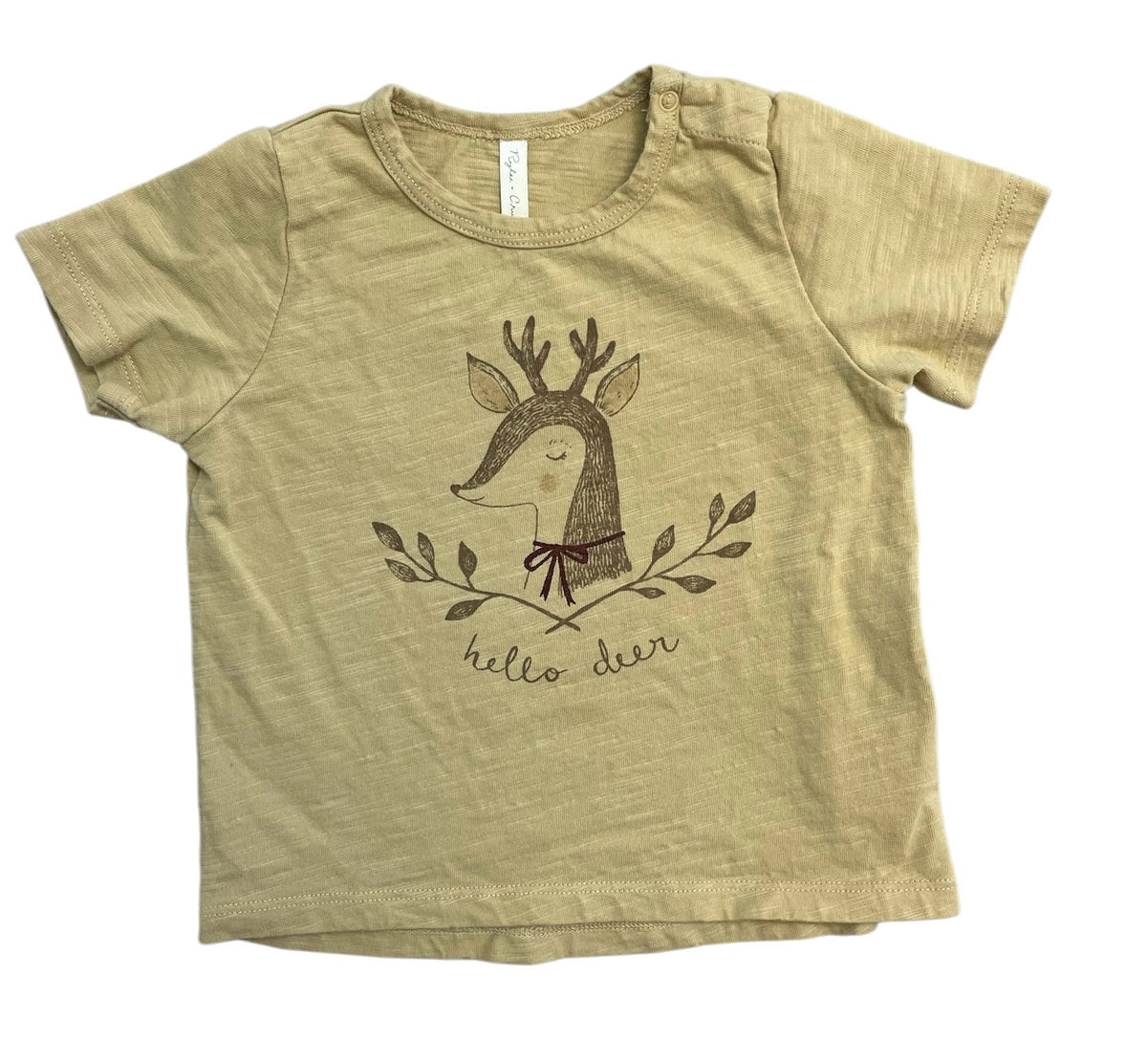 Rylee + Cru Yellow Dear Cotton Tee Size 12-18 Months