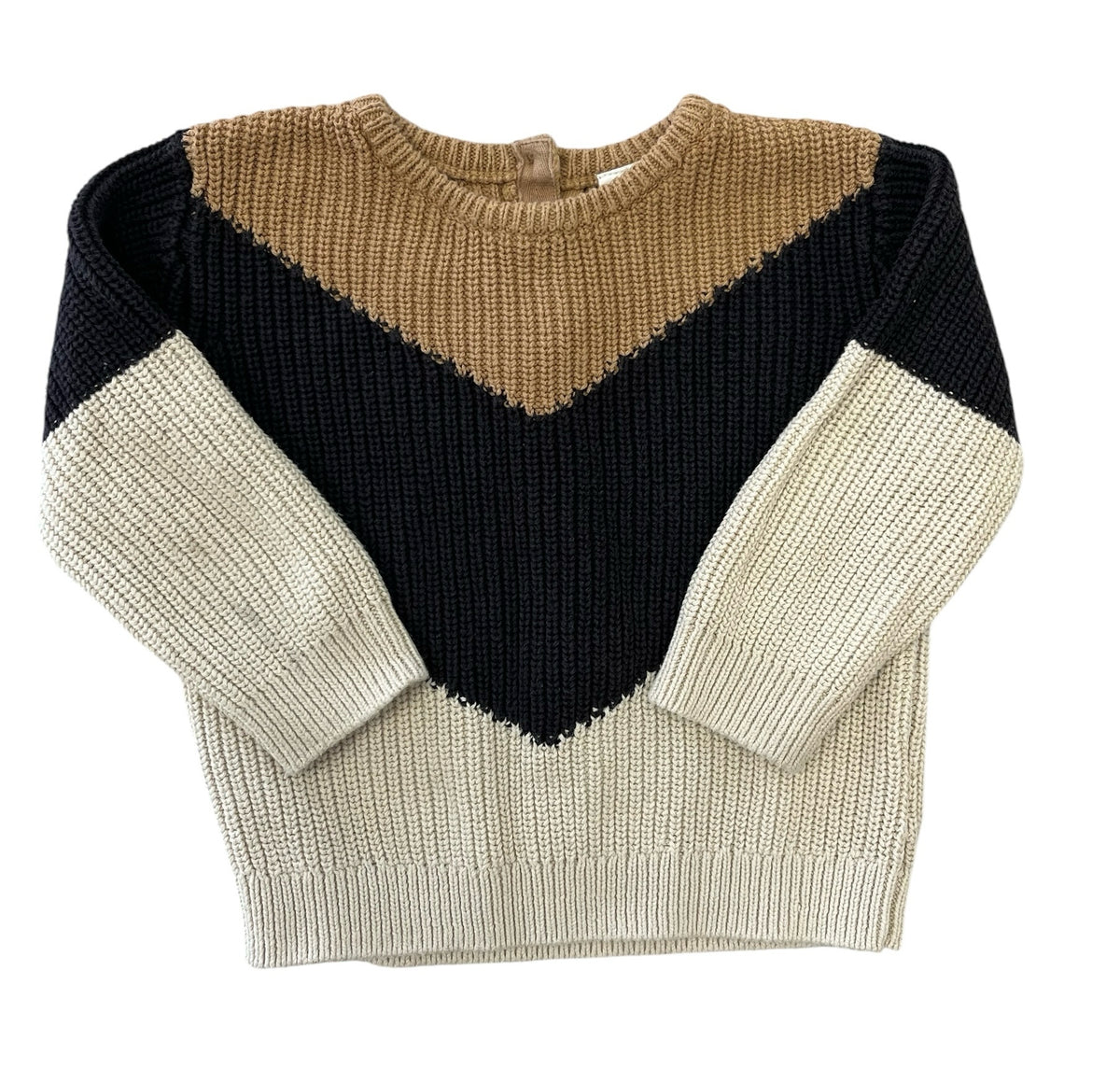 H&M Tan Color Block Sweater Size 9-12 Months