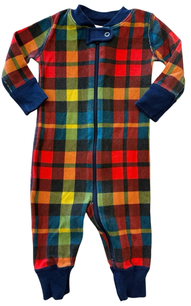 Hanna Andersson Plaid One-Piece Cotton Pajamas 3-6 Months