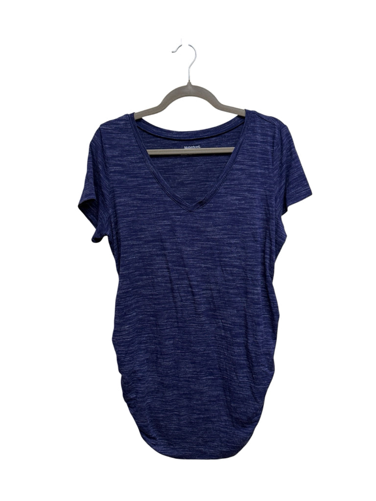 Slze Large Motherhood Blue Maternity Short-Sleeve Shirt