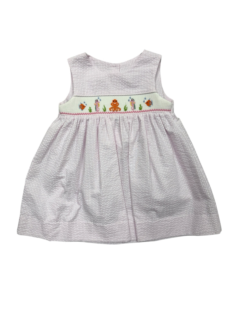 18-24 Months Carriage Boutique Pink Smocked Seersucker Sleeveless Dress