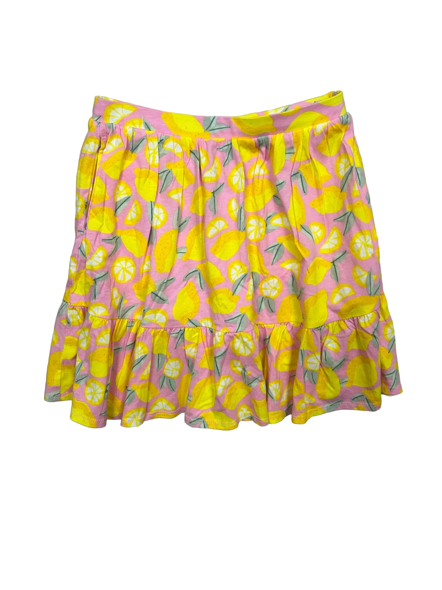 Size Large (10-12) Lands’ End Pink Tiered Skort w/ Lemons