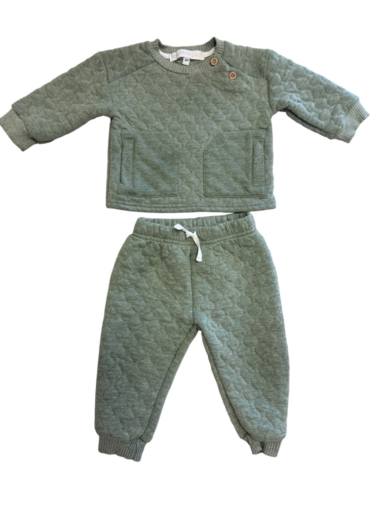 12-18 Months Rachel Zoe Green Long-Sleeve Sweatshirt/Sweatpants Set