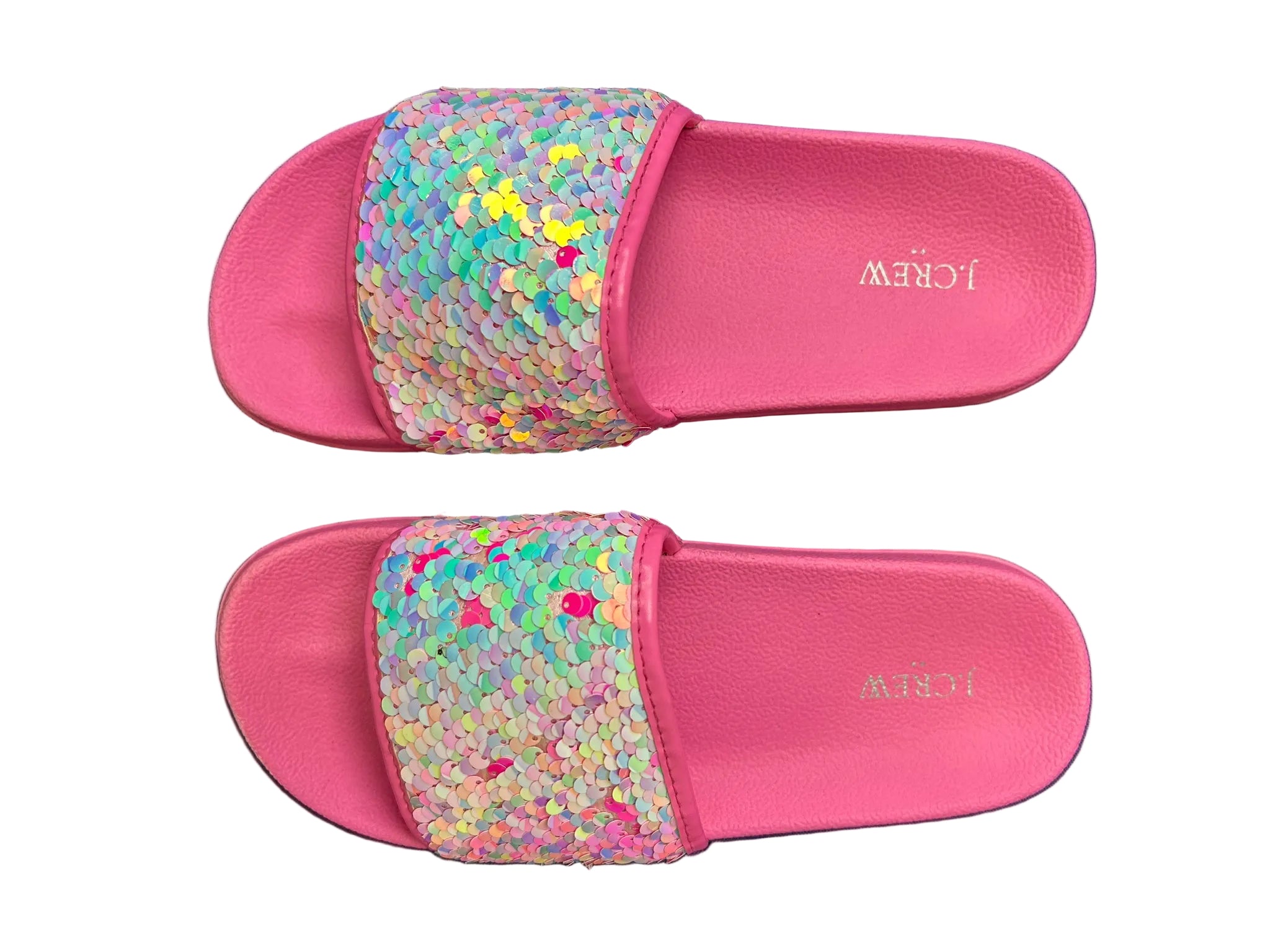 Kid Shoe Size 4 J.Crew Pink Sequin Slides Sandals