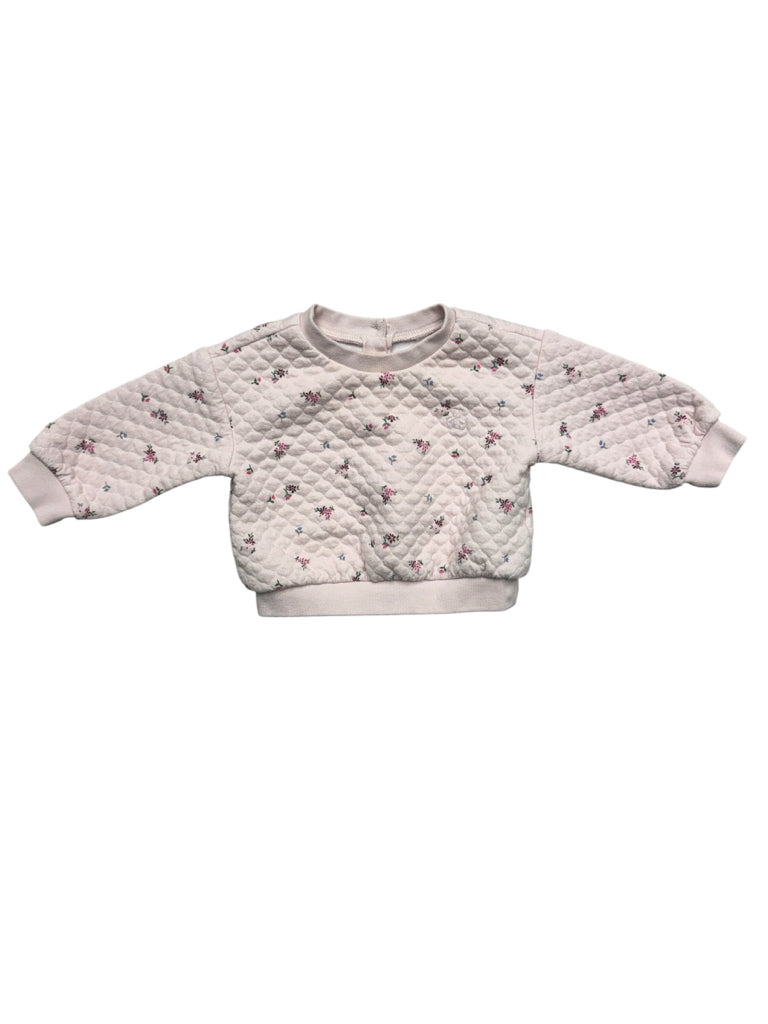 Size 3-6 Months Gap Pink Sweatshirt with Flowers