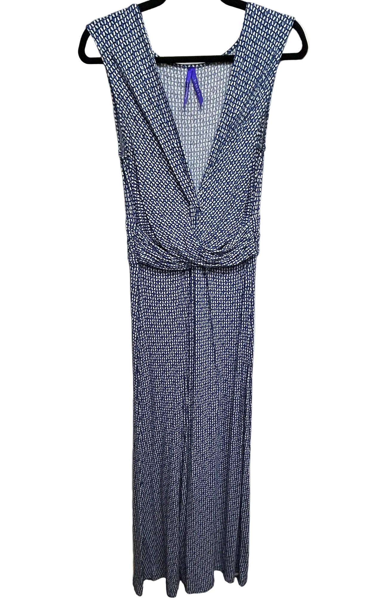 Size 6 Seraphine Blue & Black Sleeveless Maternity Maxi Dress