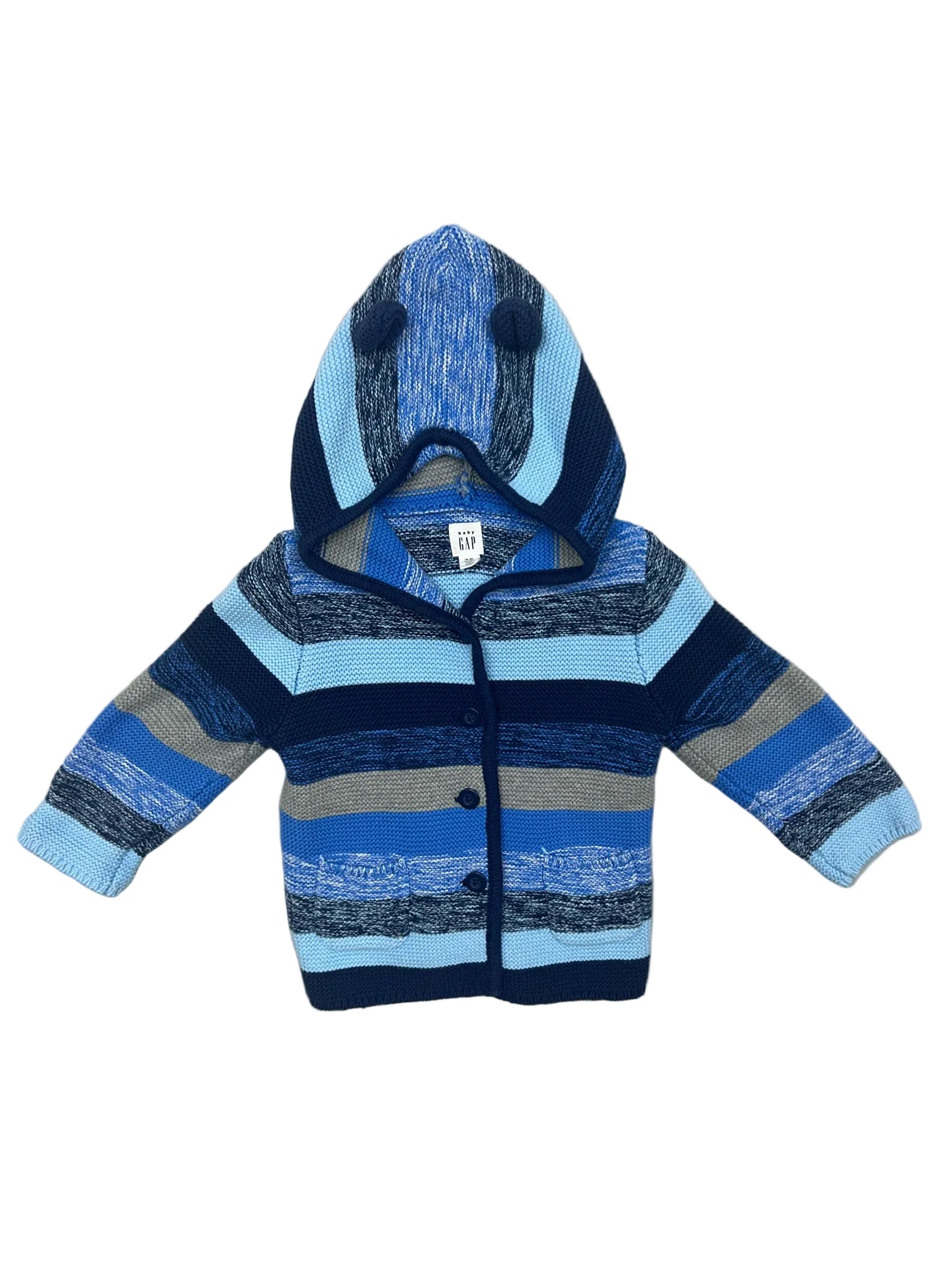 18-24 Months Gap Blue Sweater with Hood and Ears
