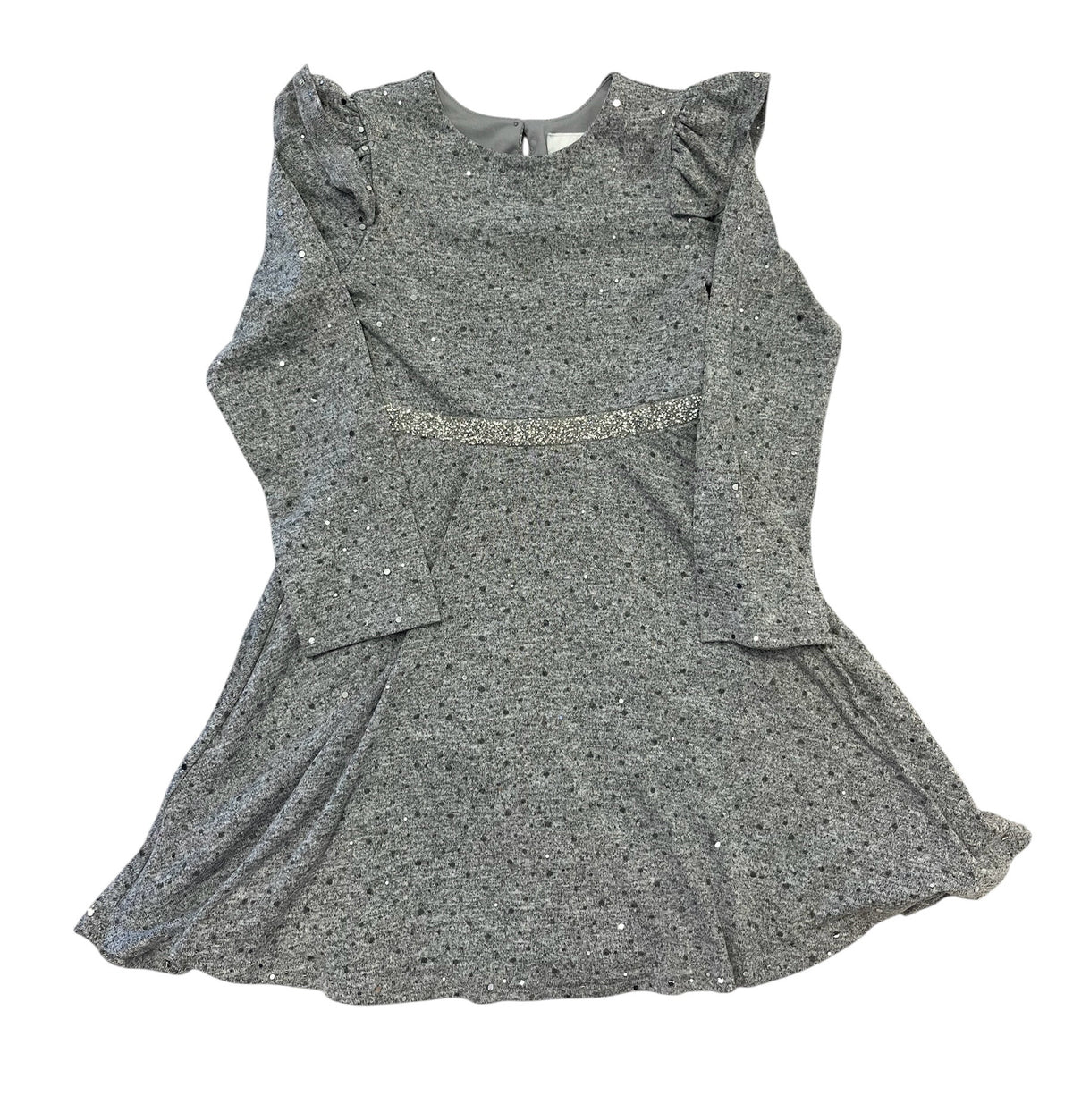Rare Editions Grey Sequin Sweater Dress Size 10