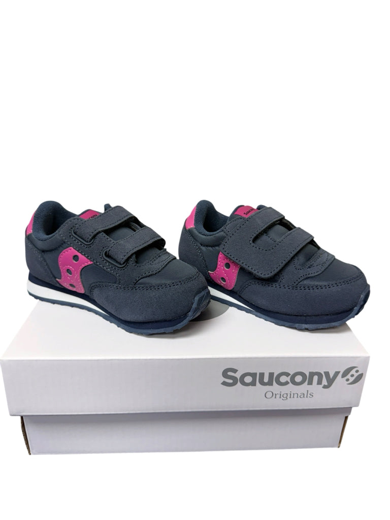 New in Box Toddler Shoe Size 8T Saucony Baby Jazz Navy and Pink Sneakers
