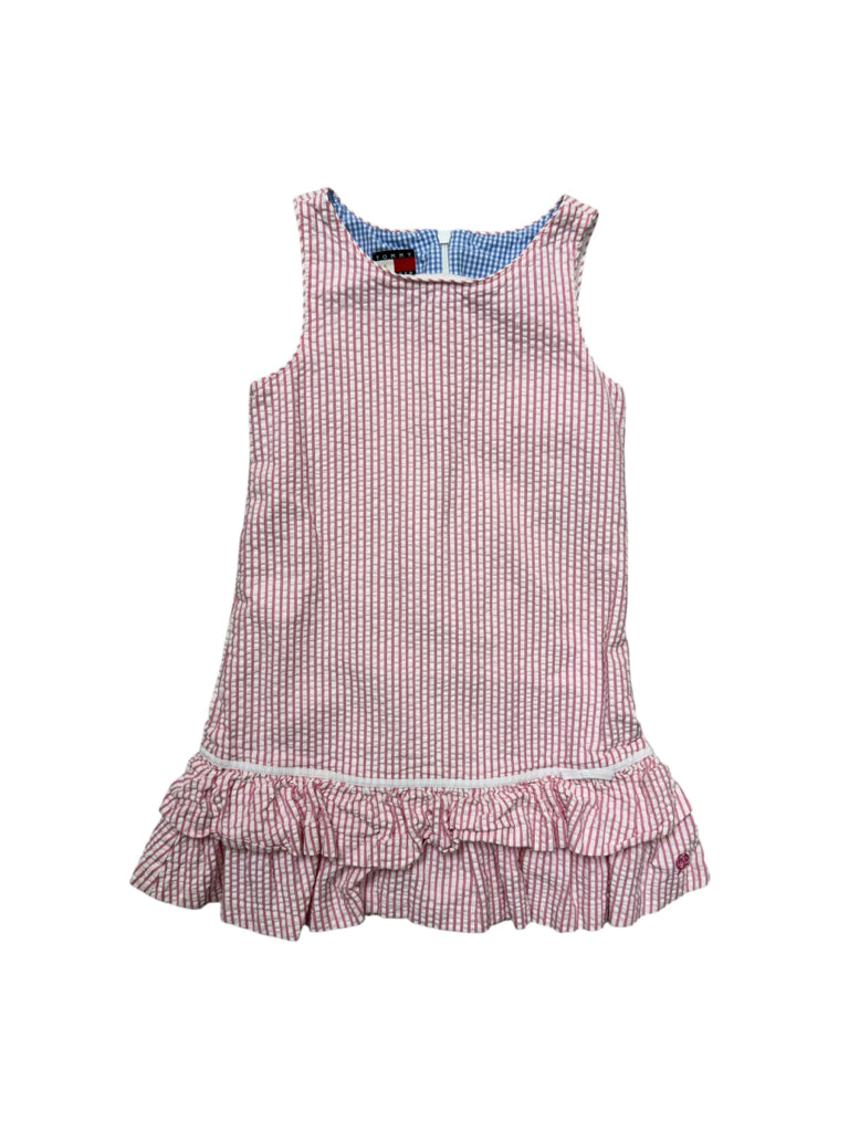 Size 4T Tommy Hilfiger Pink and White Striped Seersucker Dress
