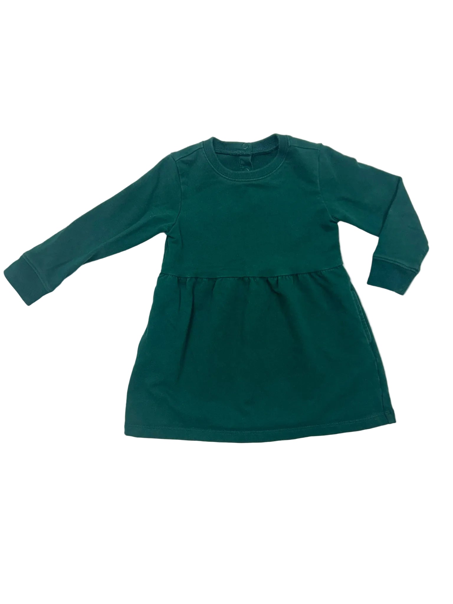 Size 18-24 Months Primary Green Long-Sleeve Dress