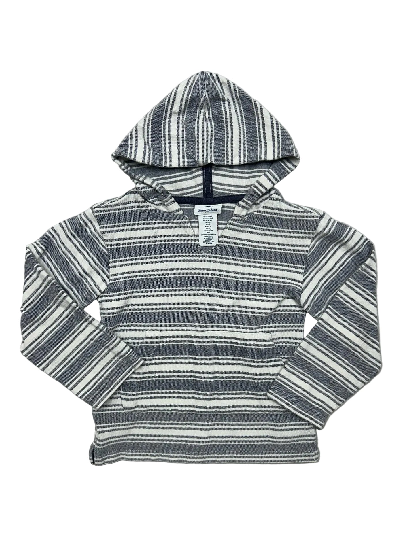 Size 5 Tommy Bahama Blue and White Striped Lightweight Hoodie