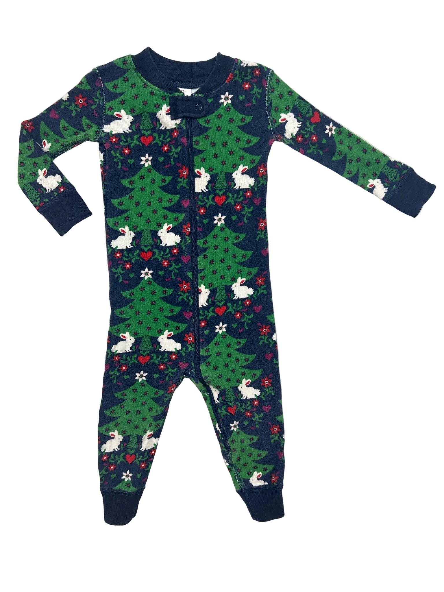 2T Hanna Andersson Blue Christmas PJs with Bunnies