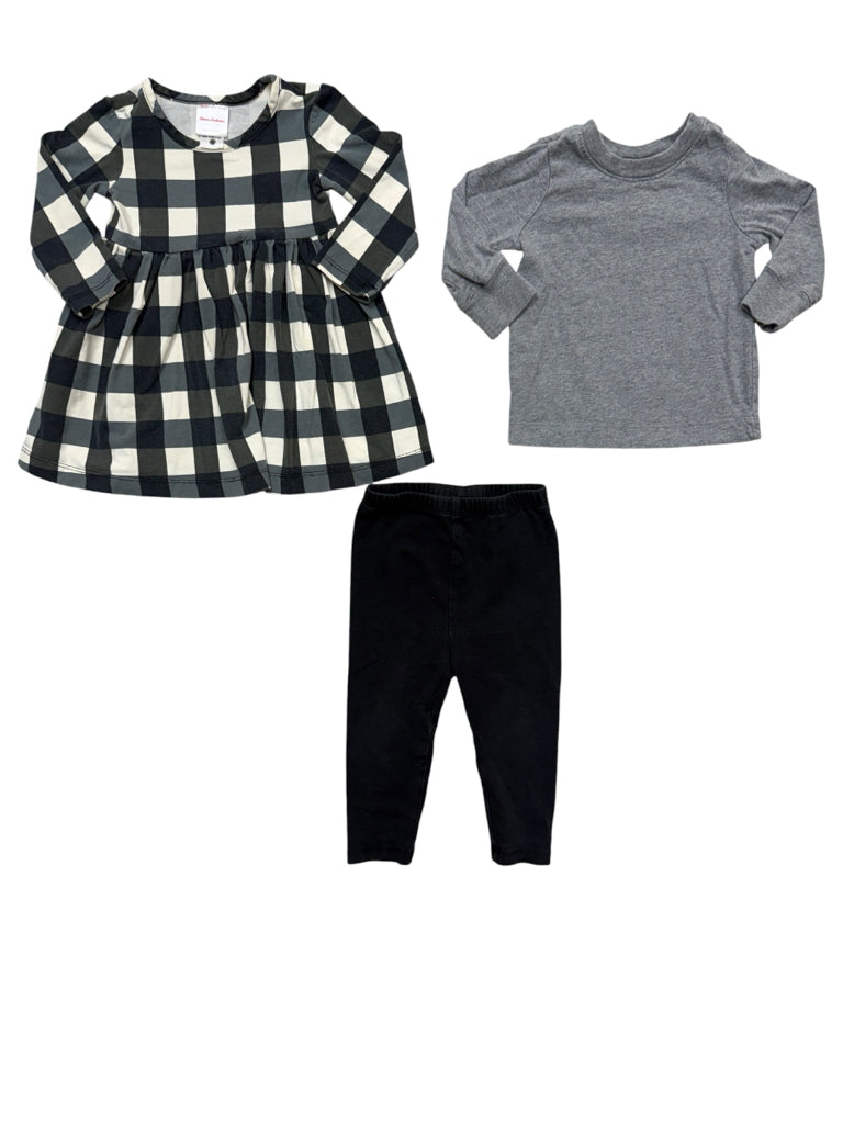 Size 12-18 Months Hanna Andersson Cotton Dress, Shirt, Leggings Bundle