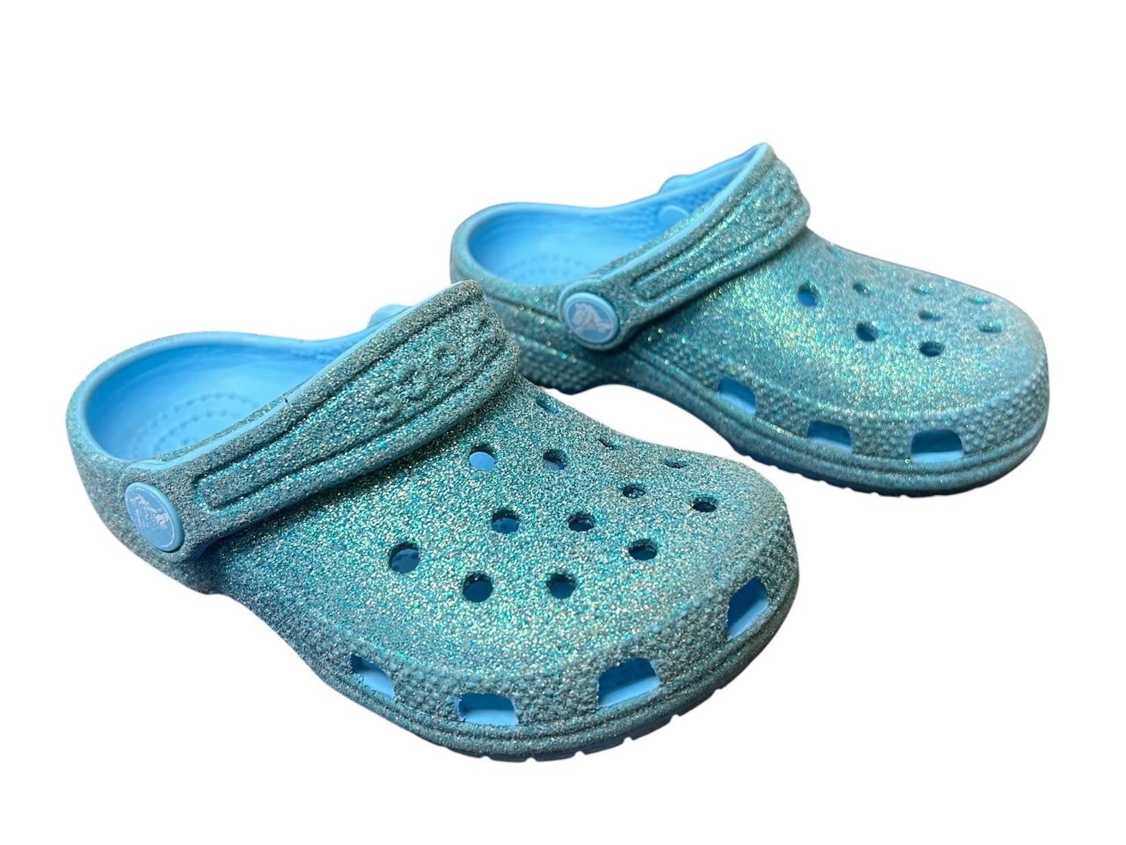Toddler Shoe Size 9 Crocs Blue Classic Glitter Clog