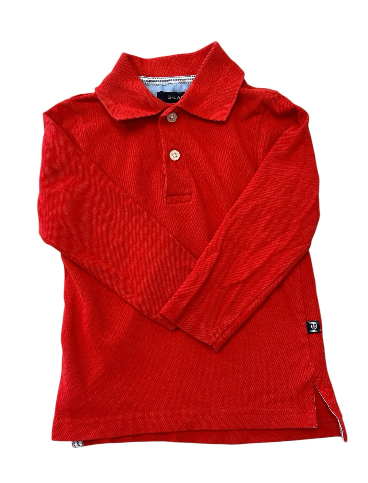 E-Land Red Collared Long-Sleeve Shirt Size 2T