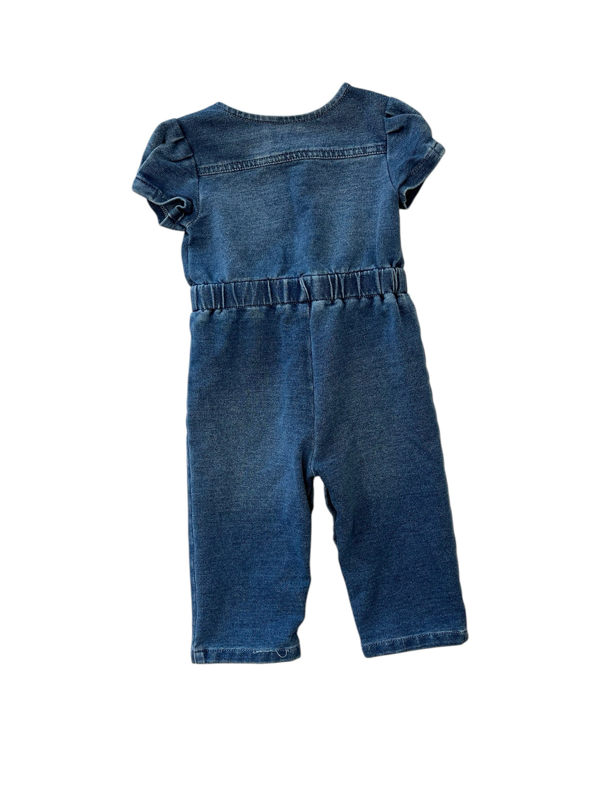 Habitual Blue Denim Short-Sleeve Romper Size 12 Months