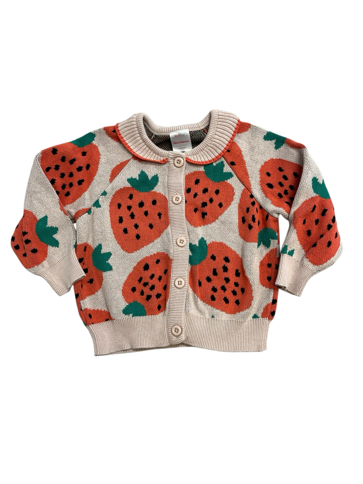 Hanna Andersson Pink Strawberries Cotton Sweater Size 3T