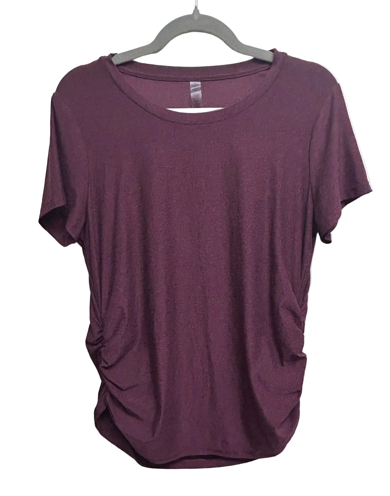 Size L Beyond Yoga Maroon Short-Sleeve Featherweight Maternity Tee