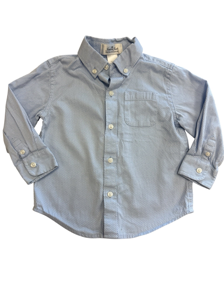 18-24 Months Janie & Jack 100% Cotton Blue Long-Sleeve Button-Down Shirt