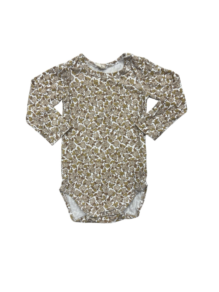 6-12 Months Quincy Mae Bamboo Long-Sleeve Onesie with Flowers
